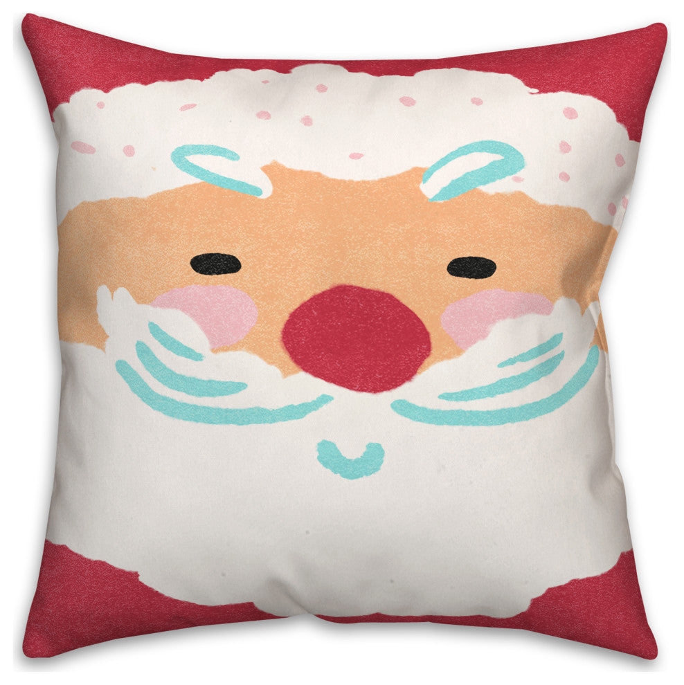 Santa Face 18x18 Spun Poly Pillow