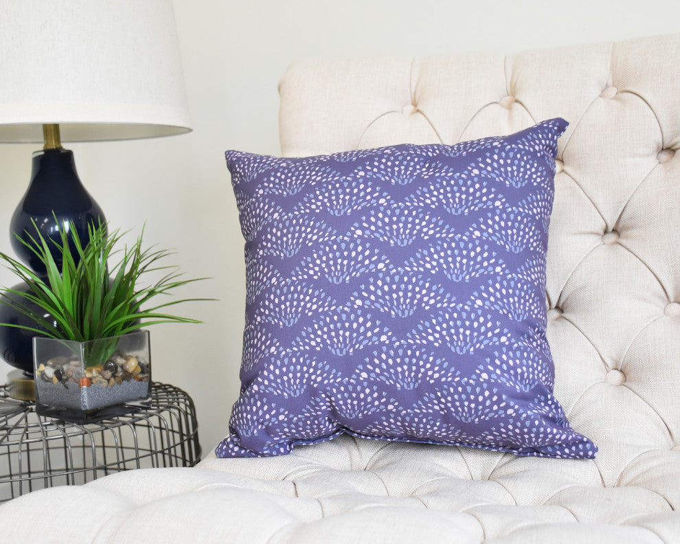 Fan Dance 20" Purple Geometric Print Decorative Throw Pillow
