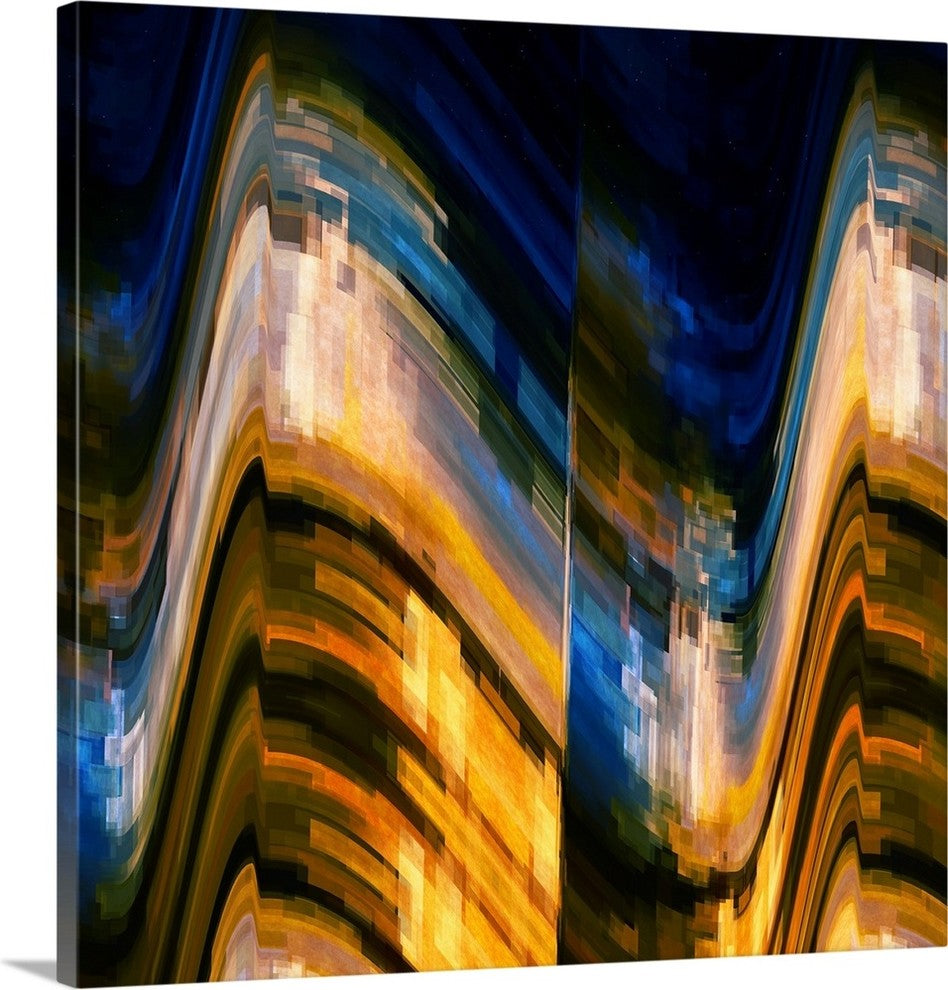 "City at Night IV" Wrapped Canvas Art Print, 35"x35"x1.5"