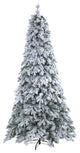 8' Flocked Vermont Mixed Pine Artificial Christmas Tree With 600 LED Lights