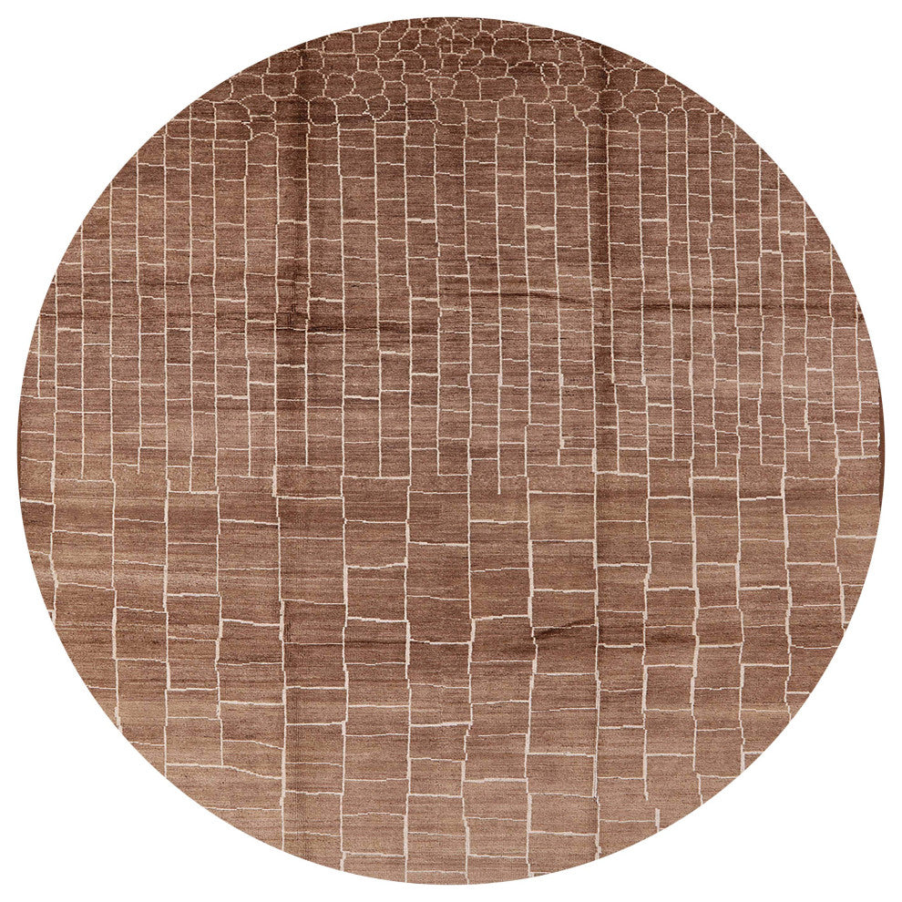 Ahgly Company Indoor Round Mid-Century Modern Area Rugs, 7' Round