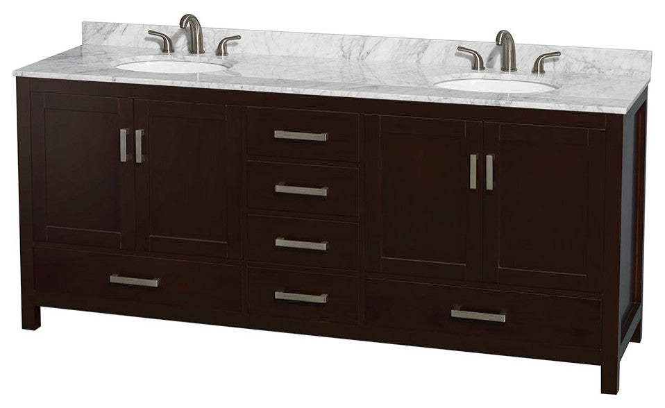 Wyndham WCS141480DESCMUNOMXX Sheffield 80 Inch Bathroom Vanity in Espresso