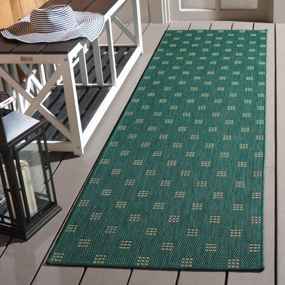 Safavieh Terrace Collection TER806 Rug, Dark Green/Light Green, 2'3"x8'