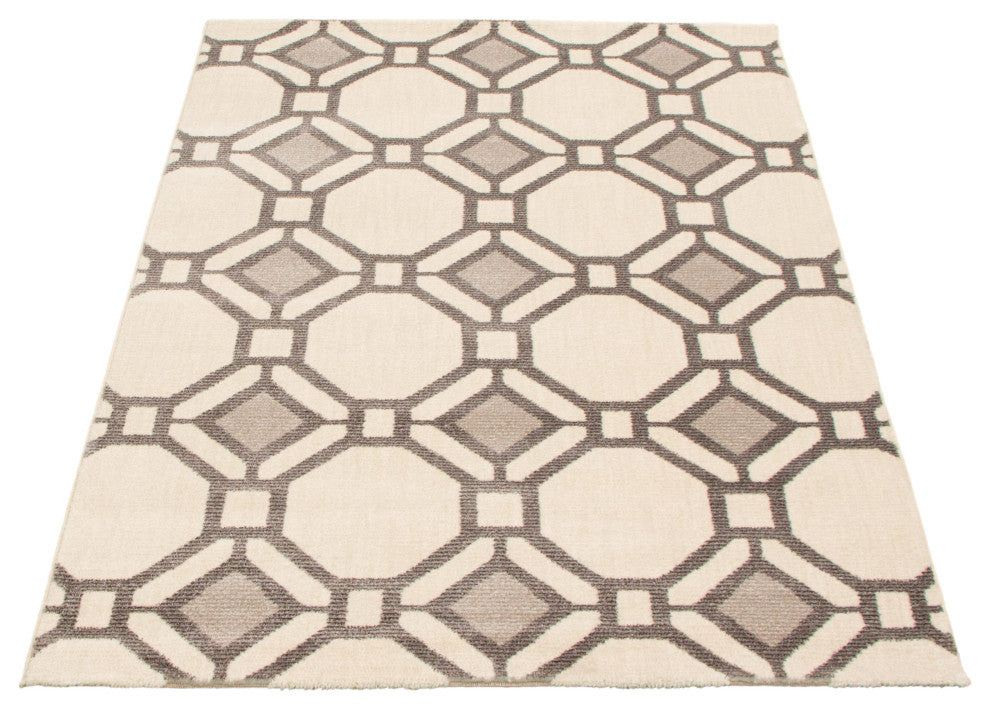 eCarpetGallery Geometric Area Rug 5x7, Ivory