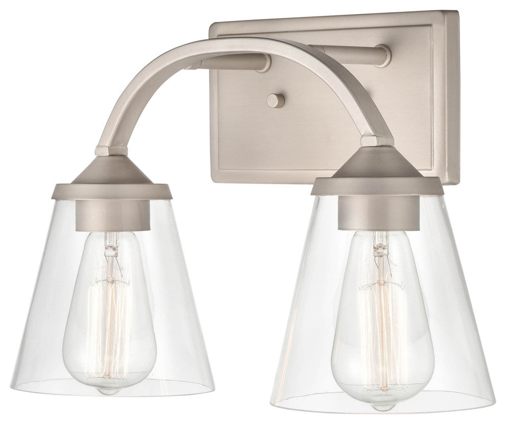 Josleen 2 Light 14 in. Satin Nickel Bathroom Vanity Light