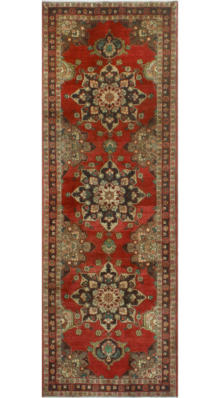 Fine Vintage Distressed Carleen Rust/Charcoal Runner, 3'7x10'4