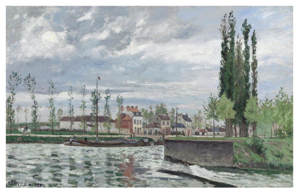 "The Lock at Pontoise, 1872" Digital Paper Print by Camille Pissarro, 32"x21"