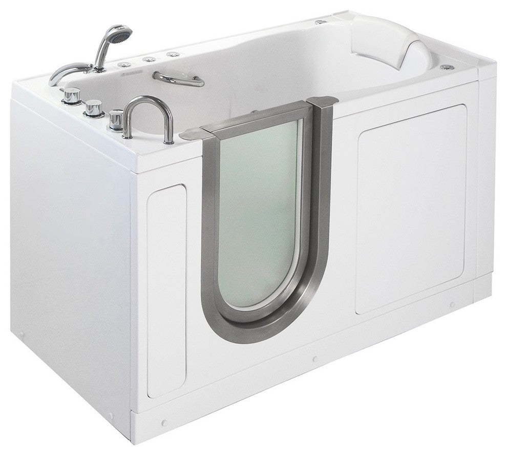 Ella Deluxe Air & Hydro Massage Acrylic Walk In Bath Left Side Door and Drain