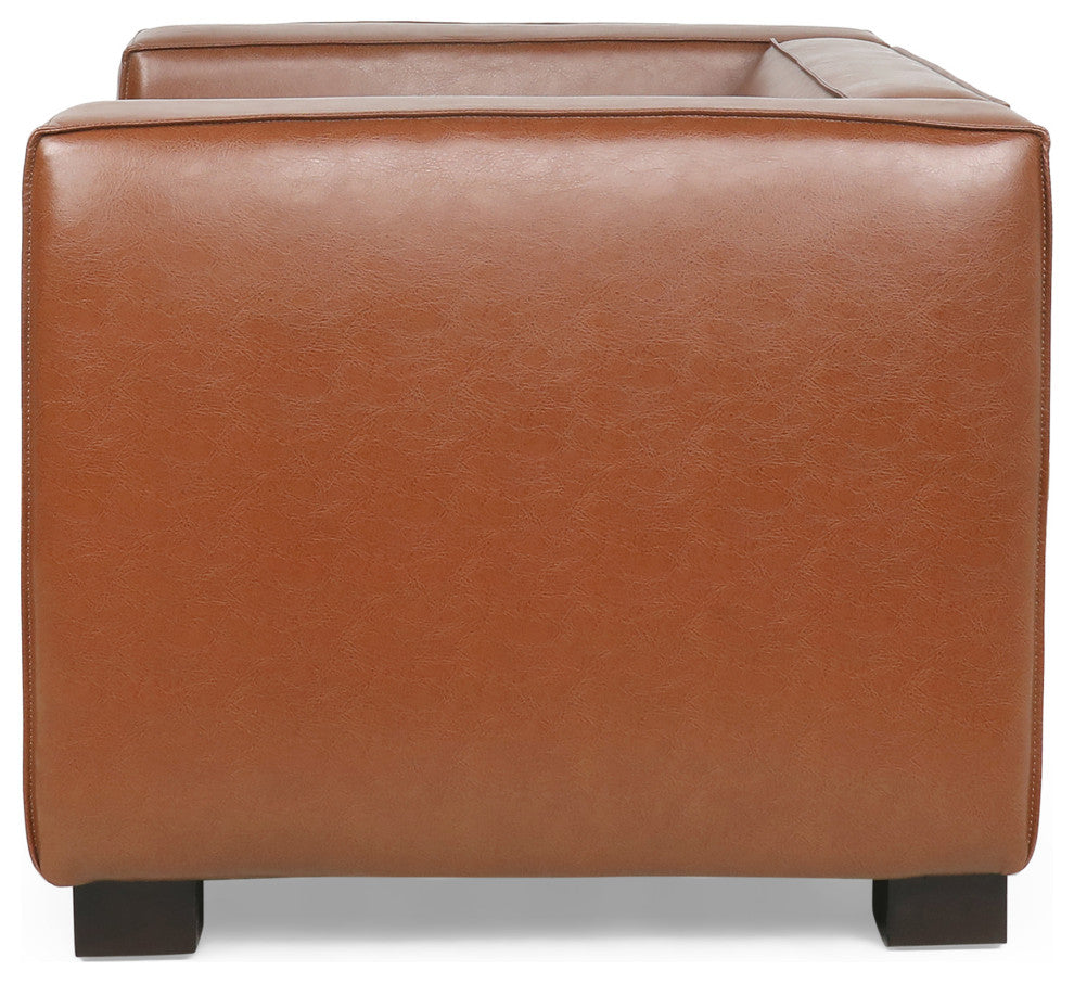 Minkler Contemporary Faux Leather 3 Piece Club Chair and Sofa Set