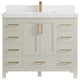 Malibu 42" Single Sink Bath Vanity in Fine Grain 2" White Quartz