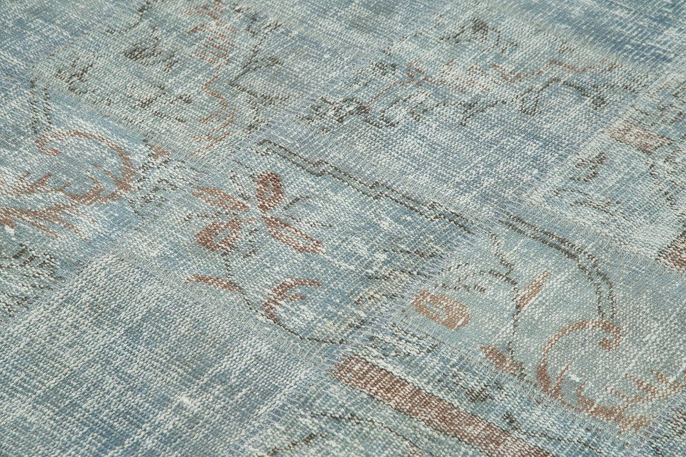 Rug N Carpet - Handwoven Anatolian 6' 6" x 6' 6" Wool Round Patchwork Rug