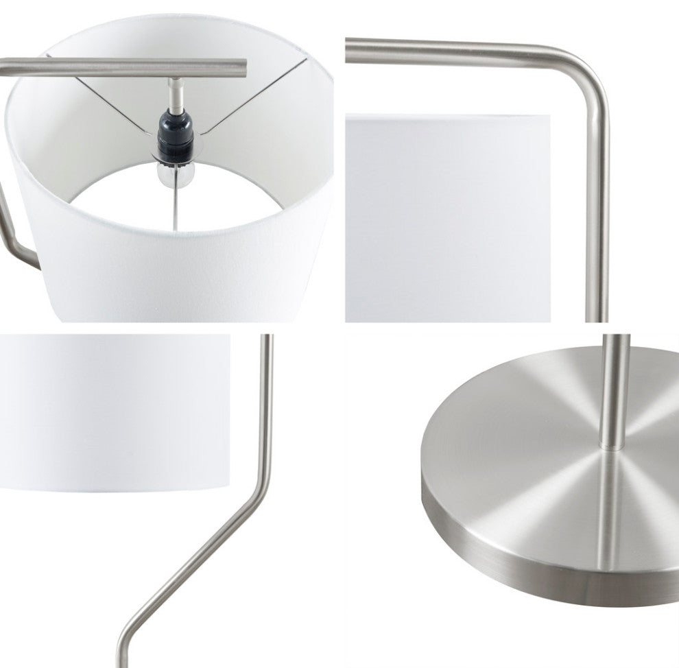 510 Design Angular Arched Metal Floor Lamp, Silver