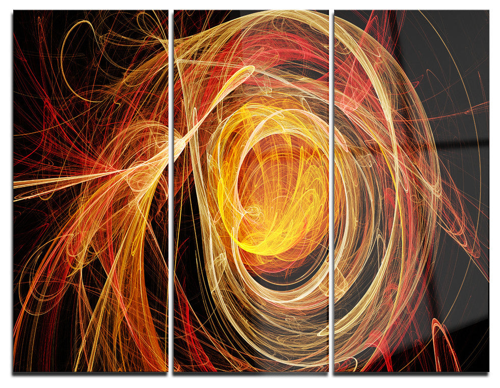 "Orange Ball of Yarn" Digital Metal Wall Art, 3 Panels, 36"x28"