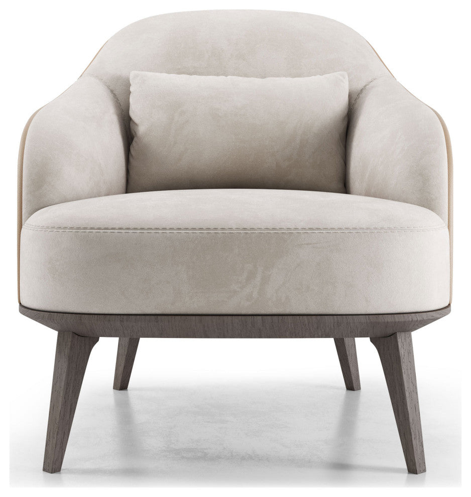 Cliff Lounge Chair, Beige Velvet