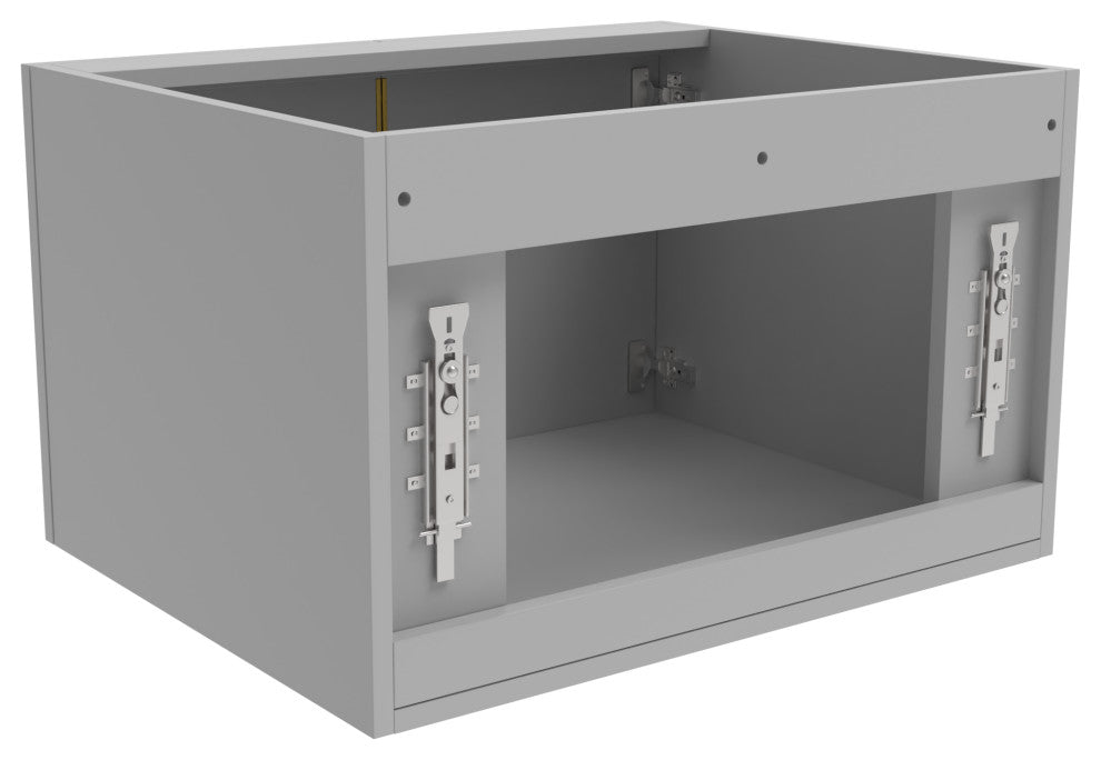 CastelloUSA Alpine 24" Wall Mounted Vanity, Base Only, Gray, Gold Handles