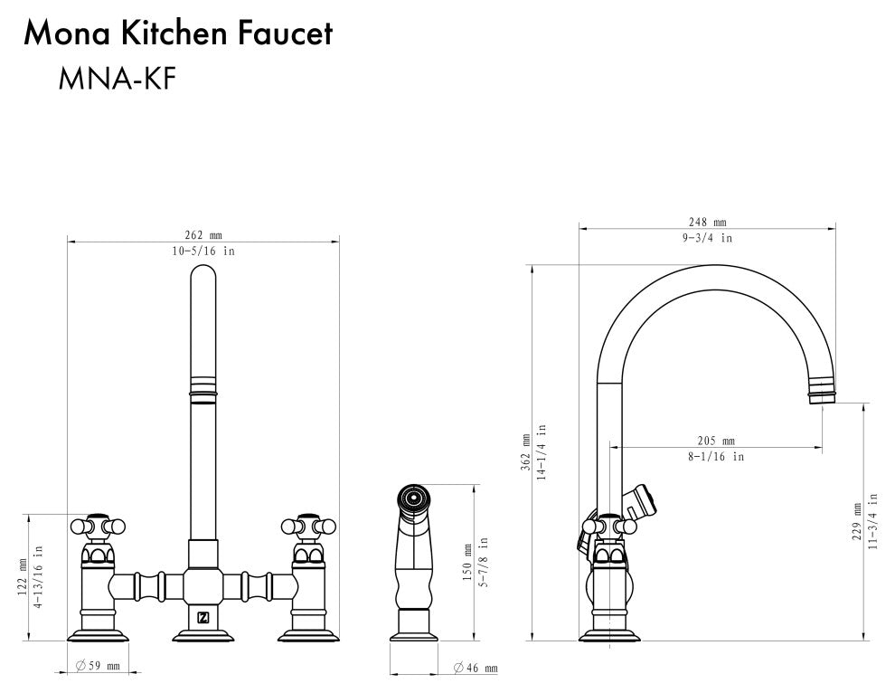 ZLINE Mona Kitchen Faucet in Chrome (MNA-KF-CH)