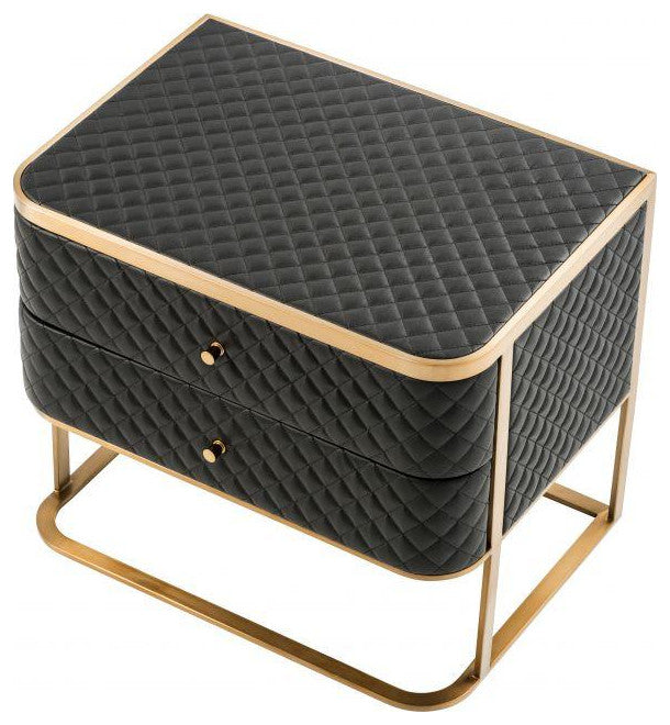 Black Leather Side Table | Eichholtz Monfort