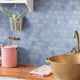 Hudson Due 2" Hex Frost Blue Porcelain Floor and Wall Tile