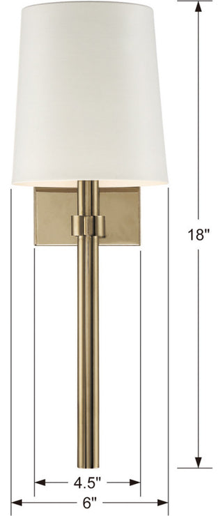 Crystorama BRO-451-VG, 1-Light Wall Mount, Vibrant Gold