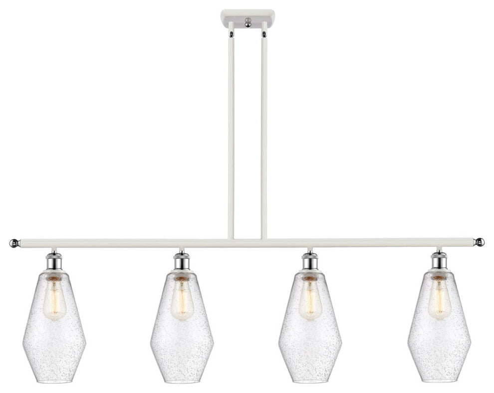 Innovations 516-4I-WPC-G654-7-LED 4-Light Island Light, White, Polished Chrome