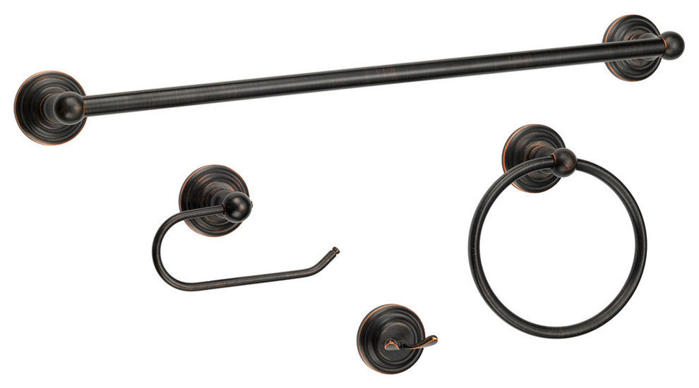 800 Series 4-Piece Oil Rubbed Bronze Bathroom Hardware Set