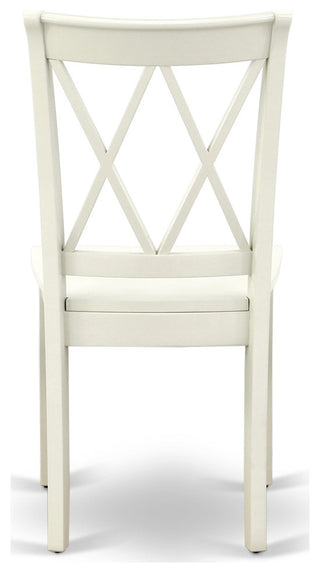 Hlcl5-Lwh-W 5Pc Round 42"Table And 4 Double X Back Chairs