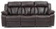 Daria 85 in. W Flared Arm Faux Leather Straight Reclining Sofa, Dark Brown