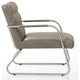 Spencer Genuine Italian Leather Lounge Accent Chair, Gray
