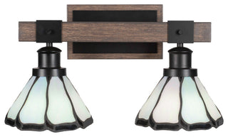 Tacoma 2-Light Bath Bar, Pearl & Black Flair Art