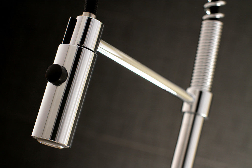 Gourmetier Single-Handle Pre-Rinse Kitchen Faucet, Polished Chrome