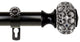 Bailey 1" Curtain Rod, Black, 160-240"