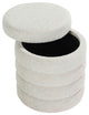 Cortesi Home Morcant Cylindrical Storage Ottoman, Light Gray