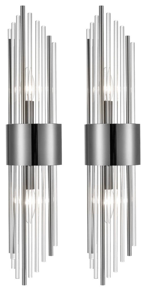Modern Crystal Wall Sconce Set of 2, Black