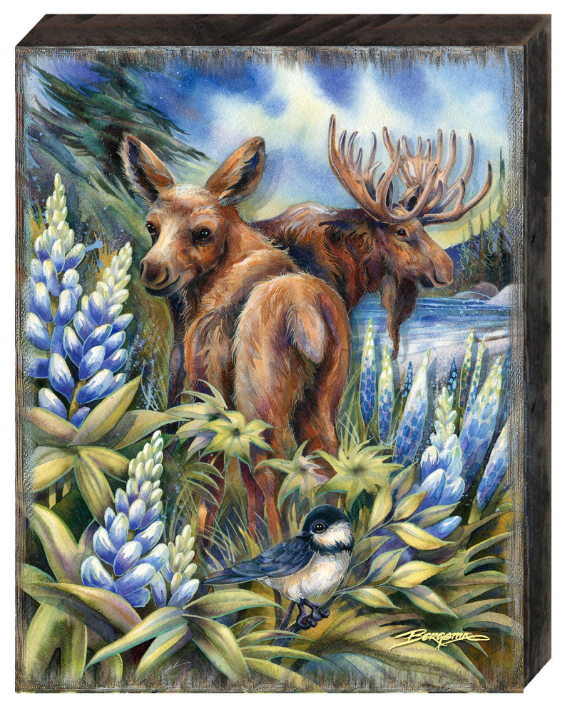 Easily AeMoosed, Lupine Wooden Wall Art, Small 12x9