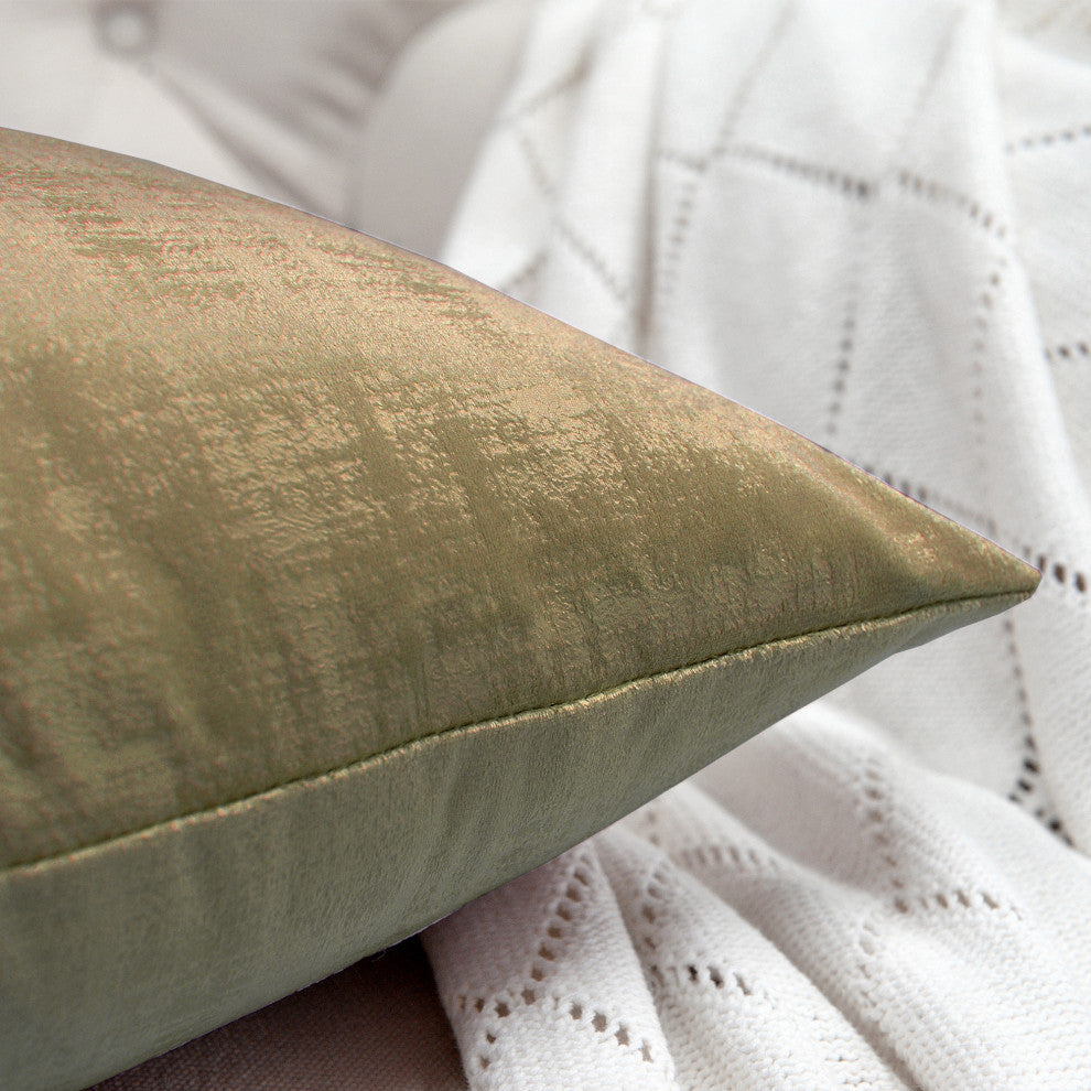 Serenta Textured Velvet Pillow Shell, Set of 4, Tobacco Brown