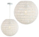 Luna 15.75" 1-Light Bohemian Modern Woven Rattan/Iron LED Pendant, White