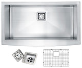 Stainless Steel 32" 0-Hole Single Bowl Kitchen Sink,Brushed Satin