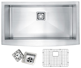Stainless Steel 32" 0-Hole Single Bowl Kitchen Sink,Brushed Satin