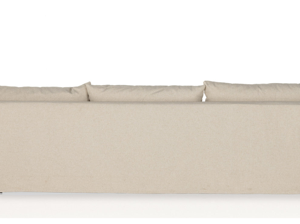 Grant Slipcover Armless Sofa-94"-Natural
