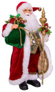 Kurt Adler 17" Kringle Klaus Elegant Santa with Staff and Bag of Gifts