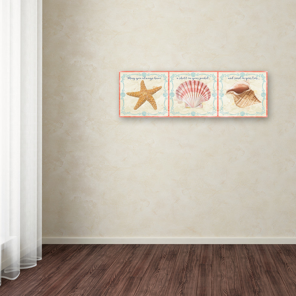 Jean Plout 'Sea Shells 4' Canvas Art, 16x47