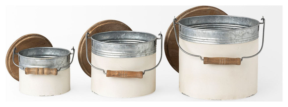 Alani, 3-Piece Set, White Metal Storage Boxes