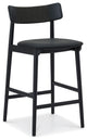 Converse Leather Solid Oak Counter Stool