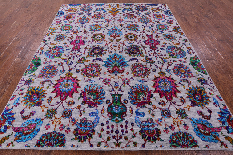 8' 1" X 10' 2" Handmade Wool & Silk Persian Rug - Q15576