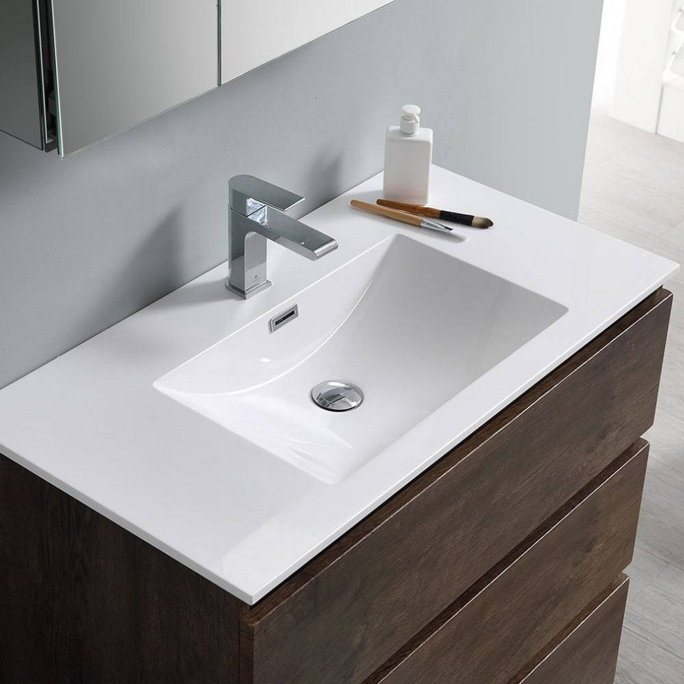 Fresca FCB9336RW-I Lazzaro 36" Rosewood Freestanding Cabinet With Sink