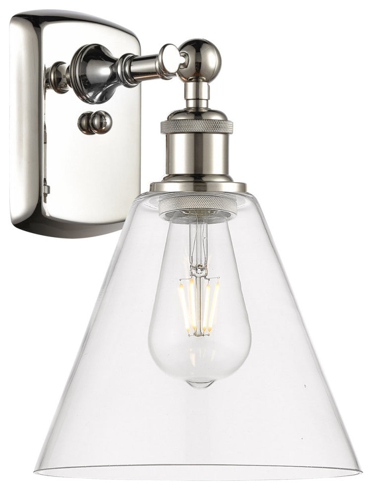 Innovations 516-1W-PN-GBC-82 1 Light 8" Sconce, Polished Nickel
