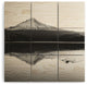 Nature Magick Wild Mountain Sunrise Black And White Wood Wall Mural