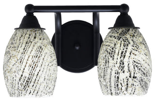 Paramount 2-Light Bath Bar, Matte Black, 5" Natural Fusion Glass