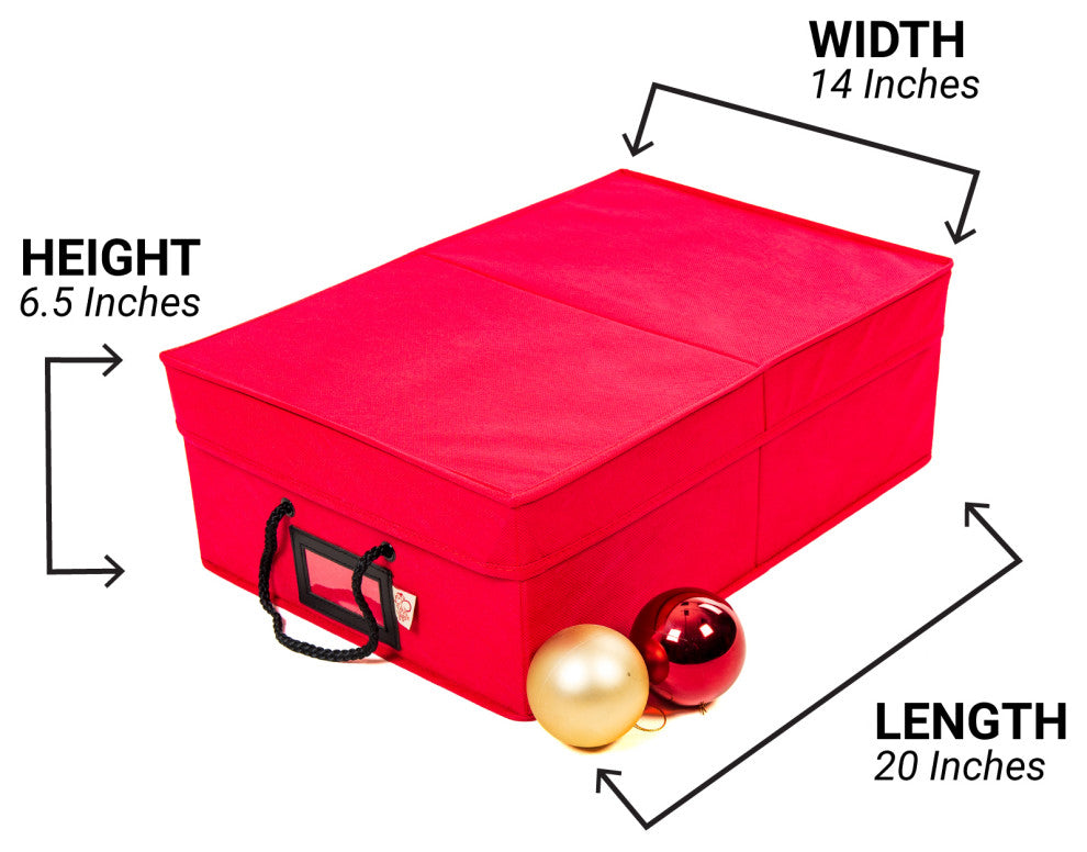 48" 3" Christmas Ornament Storage Box With Dividers