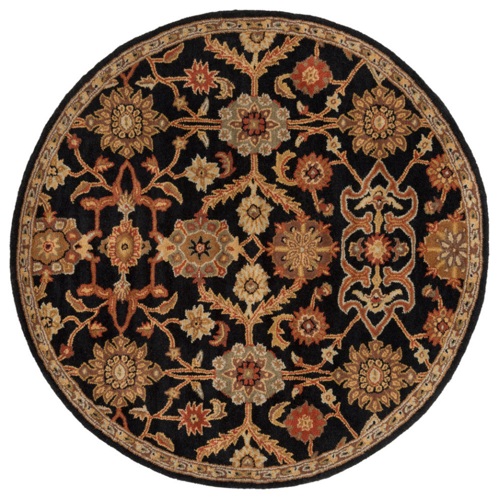 Surya Middleton AWMD-2073 Traditional Area Rug, Black, 6' Round
